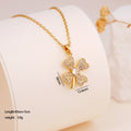 Collar con colgante de corazón de acero de titanio con diseño microincrustado