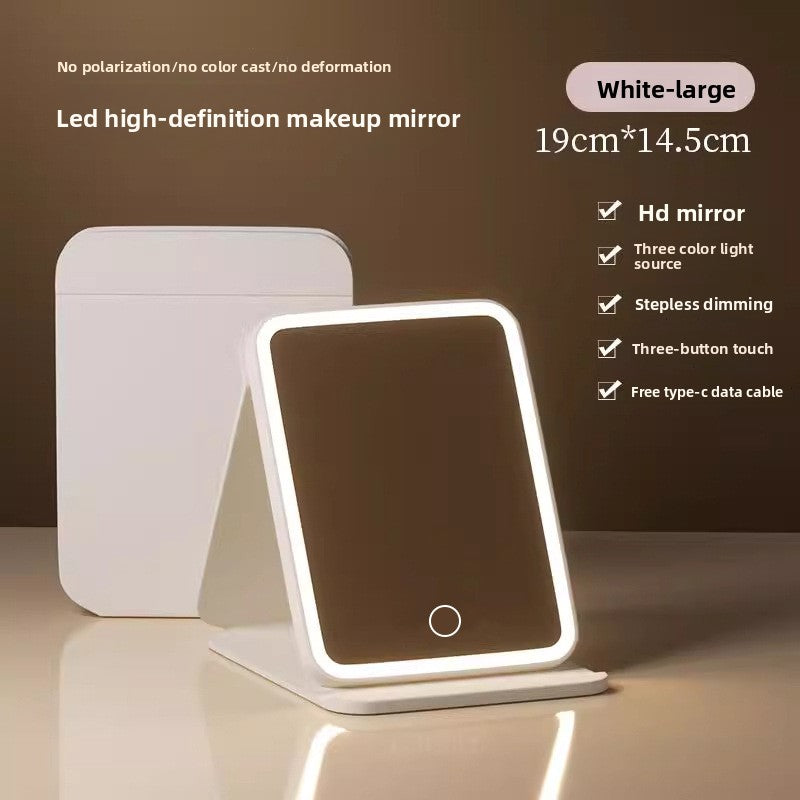 Espejo de Maquillaje LED Plegable y Portátil