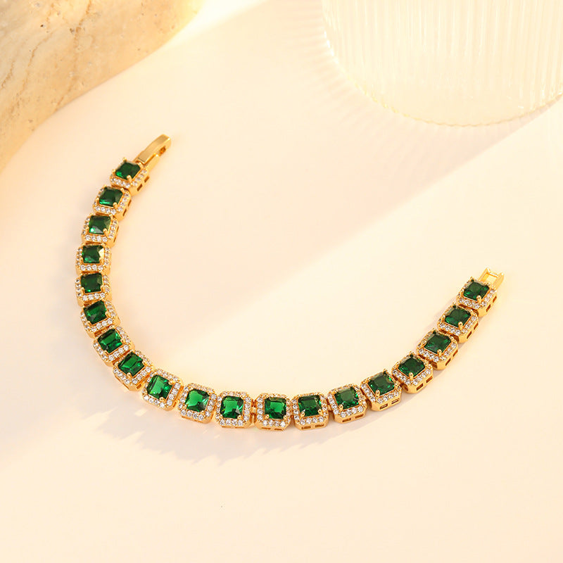 Geometric Zircon Zuckerwürfel-Armband