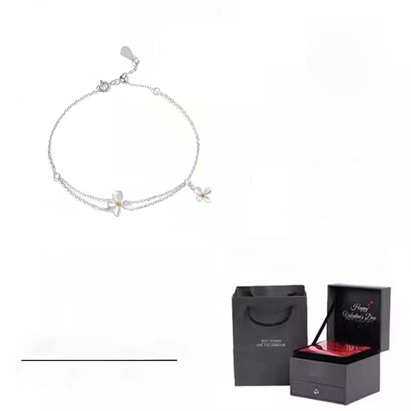 Reines Silber Gardenia Armband für Frauen