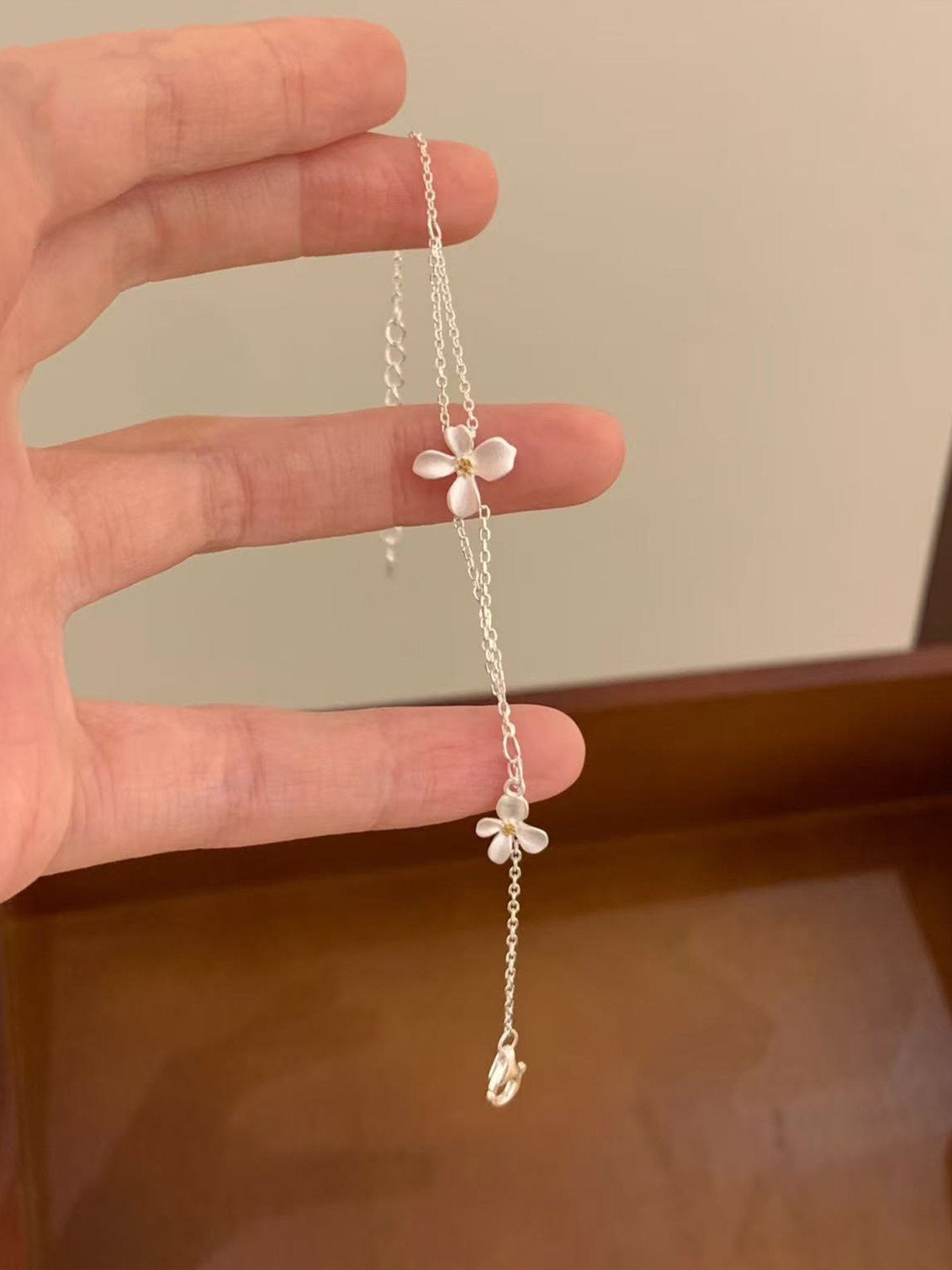Reines Silber Gardenia Armband für Frauen