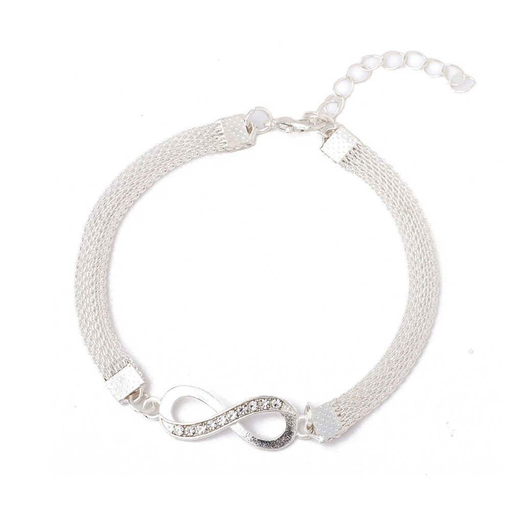 Pulsera de aleación con número de la suerte y detalles de diamantes