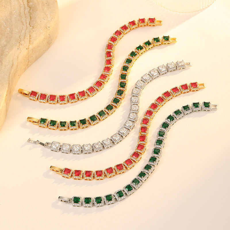Geometric Zircon Zuckerwürfel-Armband