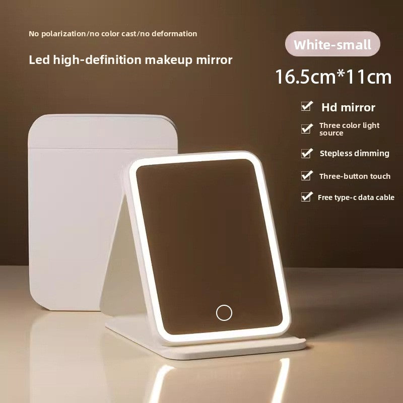 Espejo de Maquillaje LED Plegable y Portátil