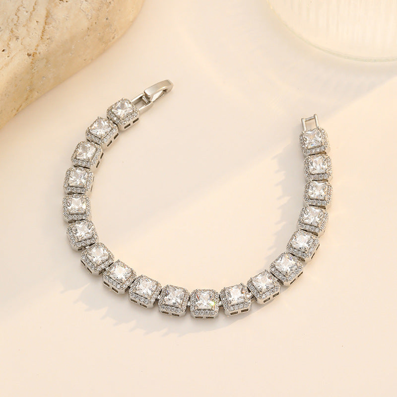 Geometric Zircon Zuckerwürfel-Armband